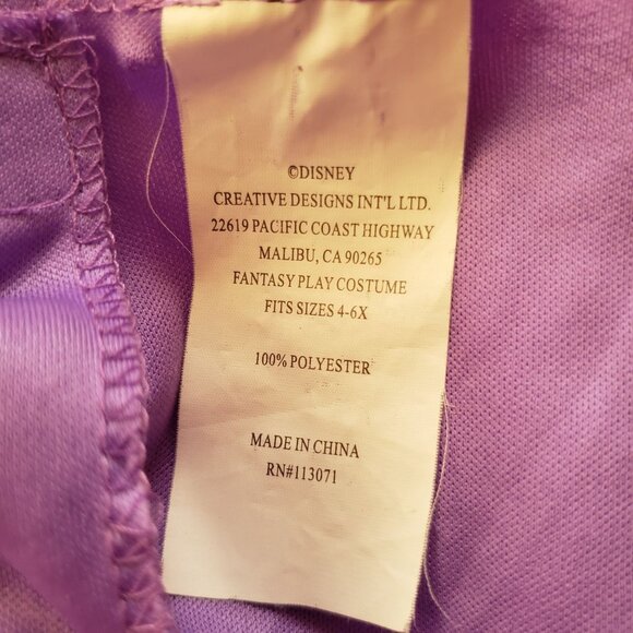 Disney Rapunzel Tangled Costume 4-6X Purple Gold Glittery Princess Dress - Picture 2 of 11